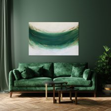 Nowoczesny obraz do salonu - abstrakcja "Emerald" 80x120 cm