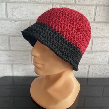 Czerwony kapelusz bucket hat