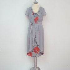 JOCHN ROCHA* sukienka z szyfonem L