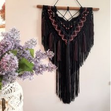 Makrama Czarna 60x115 cm dostępna od ręki