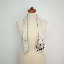 skórzany biały pasek