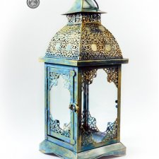 Lampion , latarenka  metalowa ręcznie malowana