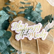 Personalizowany topper do tortu z Twoim napisem ślub urodziny chrzest roczek