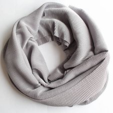 szal vintage karbowany szary chusta