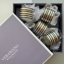 Od projektantki - Vera Wang Wedgwood ❀ڿڰۣ❀ With Love Napkin Rings Silver Plated   ❀ڿڰۣ❀  Serwetniki dla czterech osób