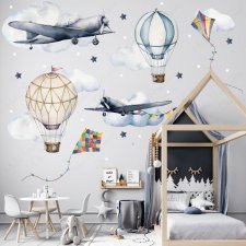 Samoloty, balony, latawce naklejka zestaw M- naklejka dla dzieci