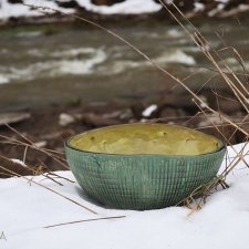 Umywalka nablatowa, umywalka ceramiczna, umywalka żółta, umywalka łazienkowa, umywalka ręcznie robiona, umywalka z gliny