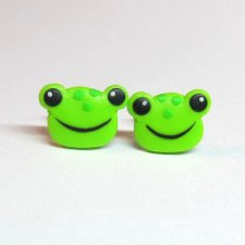 Słodkie Kolczyki Zielone Żabki