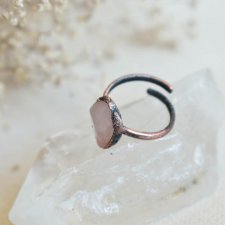 Pink 2 - pierścionek z kwarcem różowym