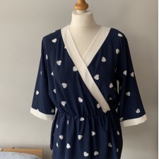 Kimono w serduszka - Granatowa Bluzka Retro