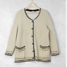 Ciepły beżowy sweter vintage, XL
