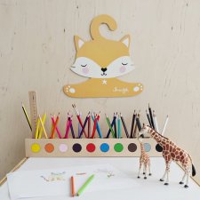 Drewniany organizer na kolorowe kredki dla dzieci 10 kolorów Montessori Ekologiczny