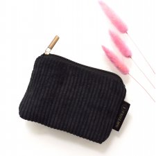 Portfel card holder Sztruks Czarny