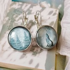 Kolczyki Wilk i Las malowane/55