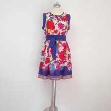 WAREHOUSE* jedwabna sukienka w kwiaty L/XL