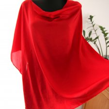 Czerwone Ponczo  Onesize Handmade