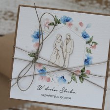 Rustykalna kartka na ślub z kopertą
