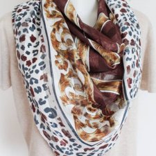 chusta vintage Hermes style zwierzęcy motyw