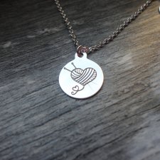 Srebrny naszyjnik Kłębek / Włóczka serce, srebro 925