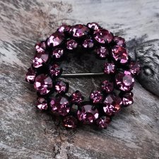 Różowa broszka * kryształki