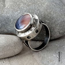 Lamuse - srebrny pierścionek z agatem bostwana