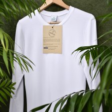 Biała koszulka bambusowa długi rękaw UNISEX