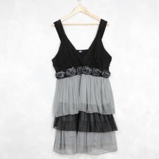 Szaro-czarna sukienka koktajlowa New Look, 6XL
