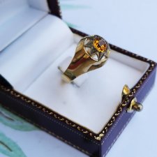 Piękny stary pierścień - srebro złocone