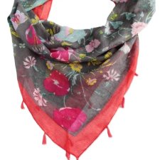 Chusta vintage chwosty kwiaty apaszka