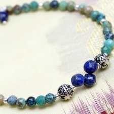 Turkusowa bransoletka z łezkami lapis lazuli
