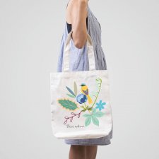 eko torba. kwiaty i ptaki
