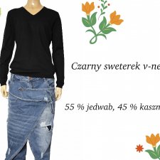 KASZMIR + JEDWAB SWETEREK S M L