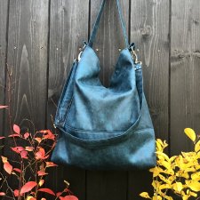Torba hobo XXL - niebieska