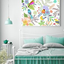plakat. kwiaty i ptaki (format A3)