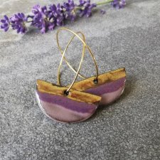 Kolczyki ceramiczne z kołem fioletowe