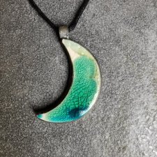Naszyjnik ceramiczny księżyc zielony
