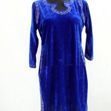 sukienka -hinduska-aksamit-kobaltowa