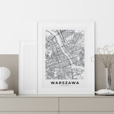 Mapa Warszawy - plakat 40x50 cm