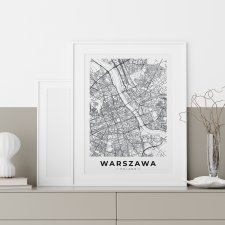 Mapa Warszawy - plakat 30x40 cm