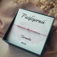 Bransoletka Kamień Urodzeniowy - Październik srebrna z zapięciem