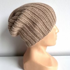 Ręcznie robiona Czapka LAURIN 100% Alpaka 302 Camel - od ręki