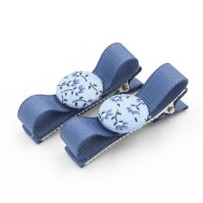 Spinki do włosów Bobbles Bow Blue Little Flowers