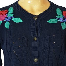SWETER Z PIĘKNYMI HAFTAMI BAWEŁNA S M