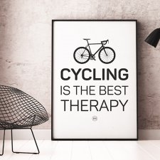 plakat. cycling is the best therapy, format A3