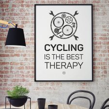 plakat. cycling is the best therapy, format A3