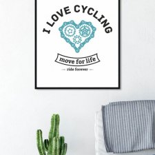 plakat. I love cycling, format A3