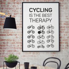 plakat. cycling is the best therapy, format A3