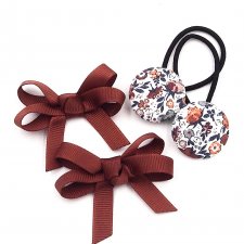 Komplet do włosów gumki i spinki Nina