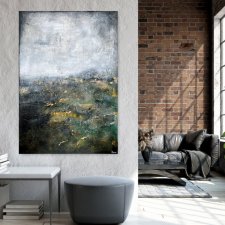 EVENNESS 150x100 cm Obraz Abstrakcyjny Ręcznie Malowany do Nowoczesnych Wnętrz Salonu