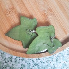 Naturalne Kolczyki Liście Bluszcz